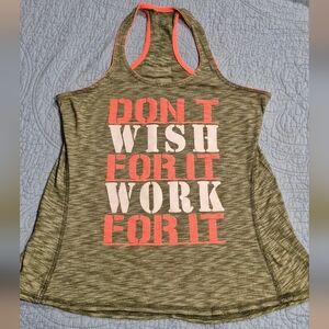 Motivational Olive Green Racerback Tank Top